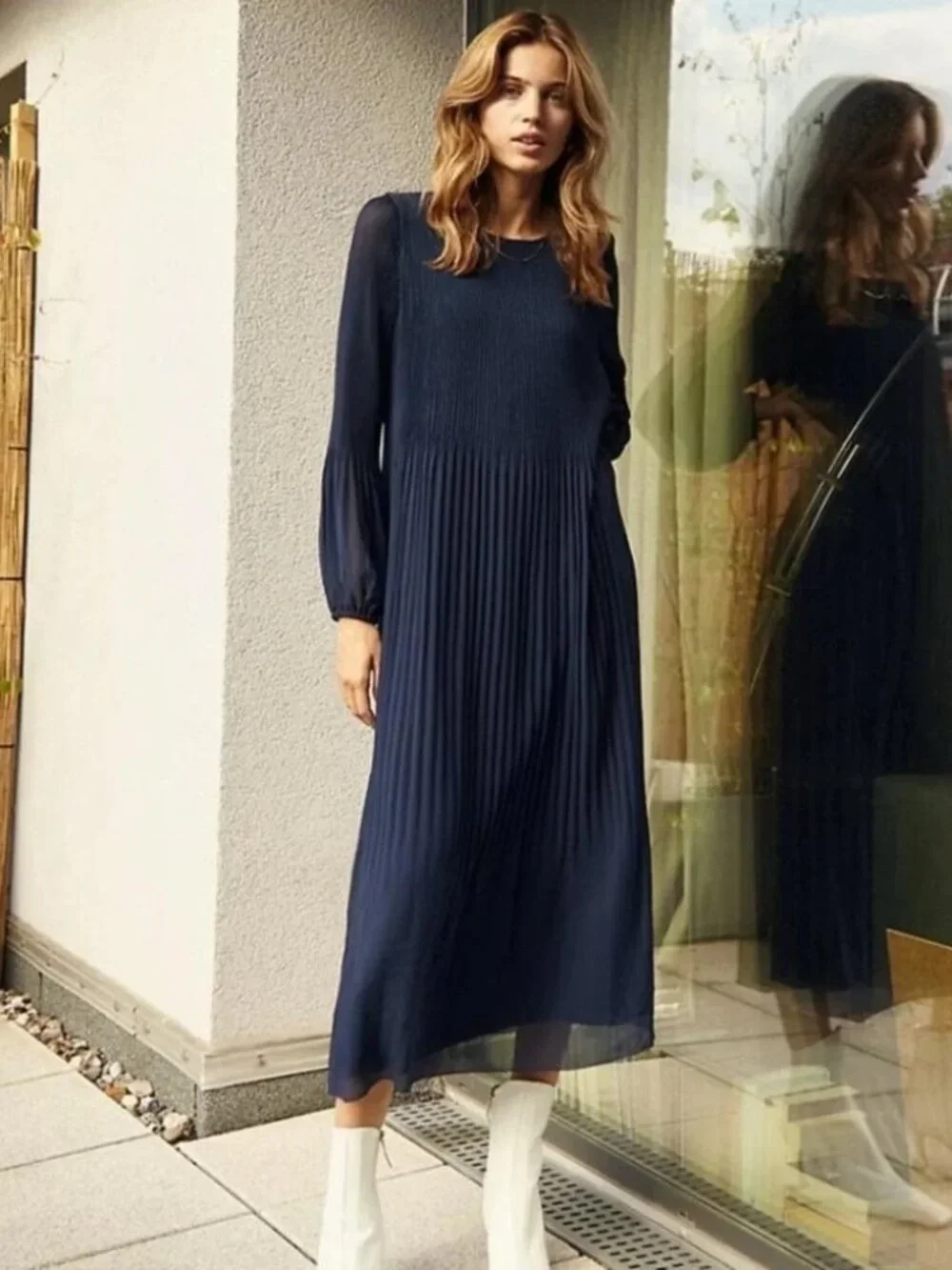 ARITZIA Wilfred Daydreamer Maxi Dress in Navy Blue NWOT